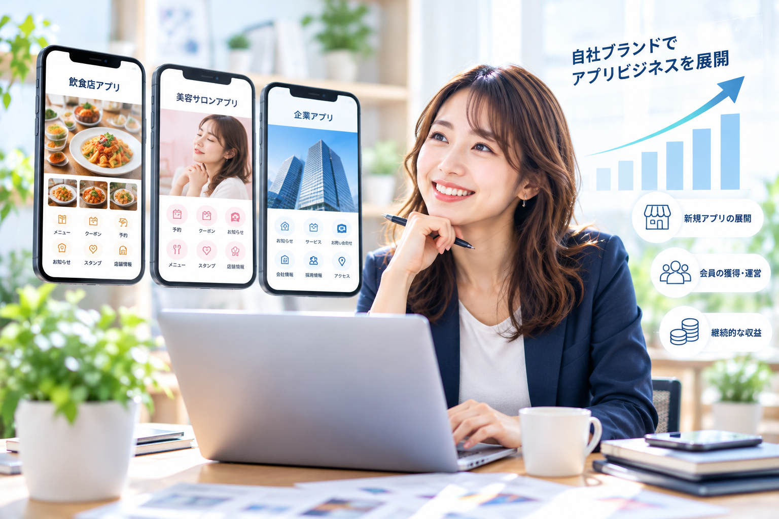 自社ブランドでアプリ事業を展開するイメージ