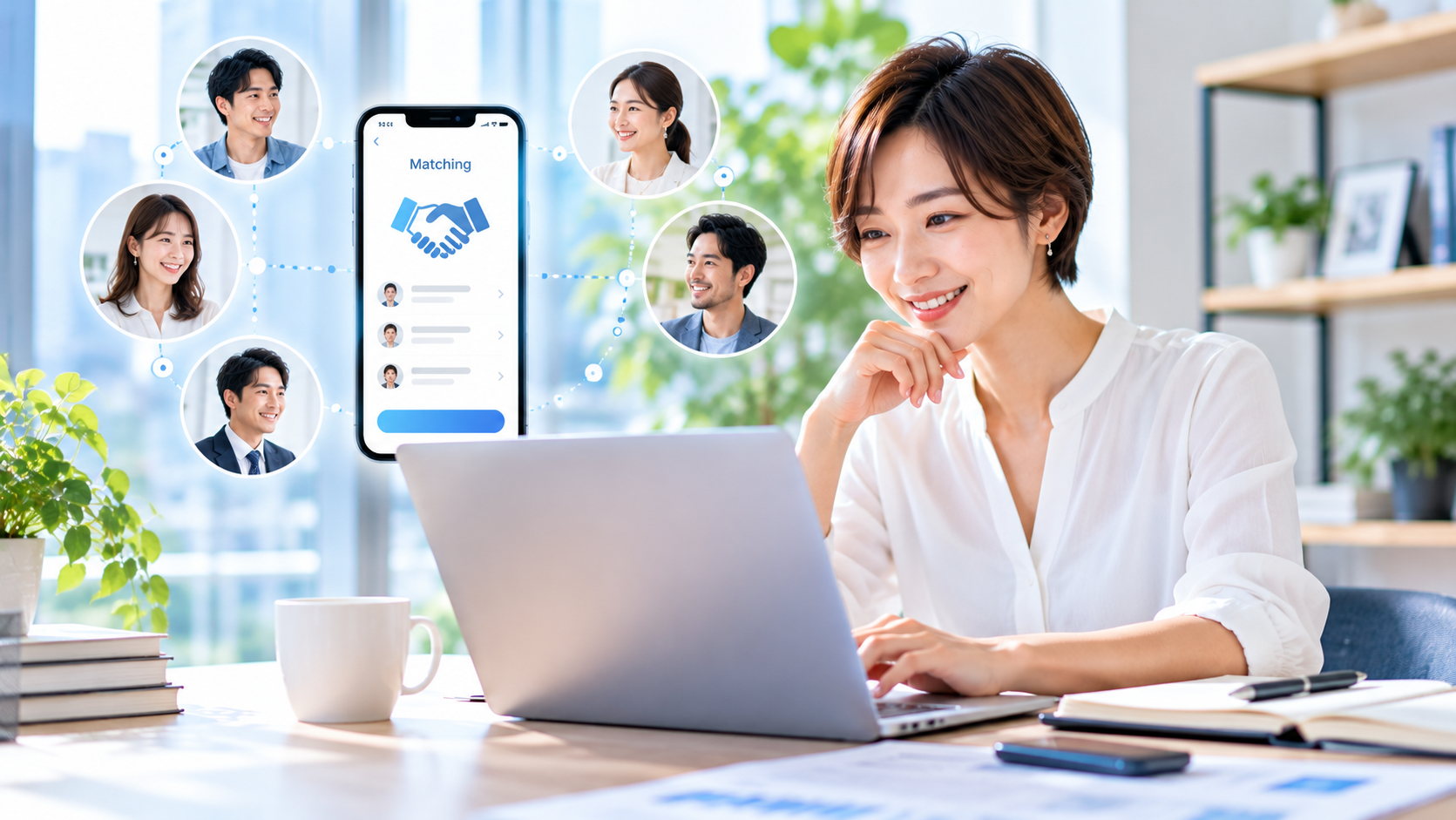 マッチングサービスを企画する女性